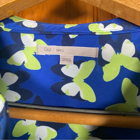 GAP Printed Butterfly Long Sleeve Tunic Dress Henley Crew Neck - Picture 5 of 9